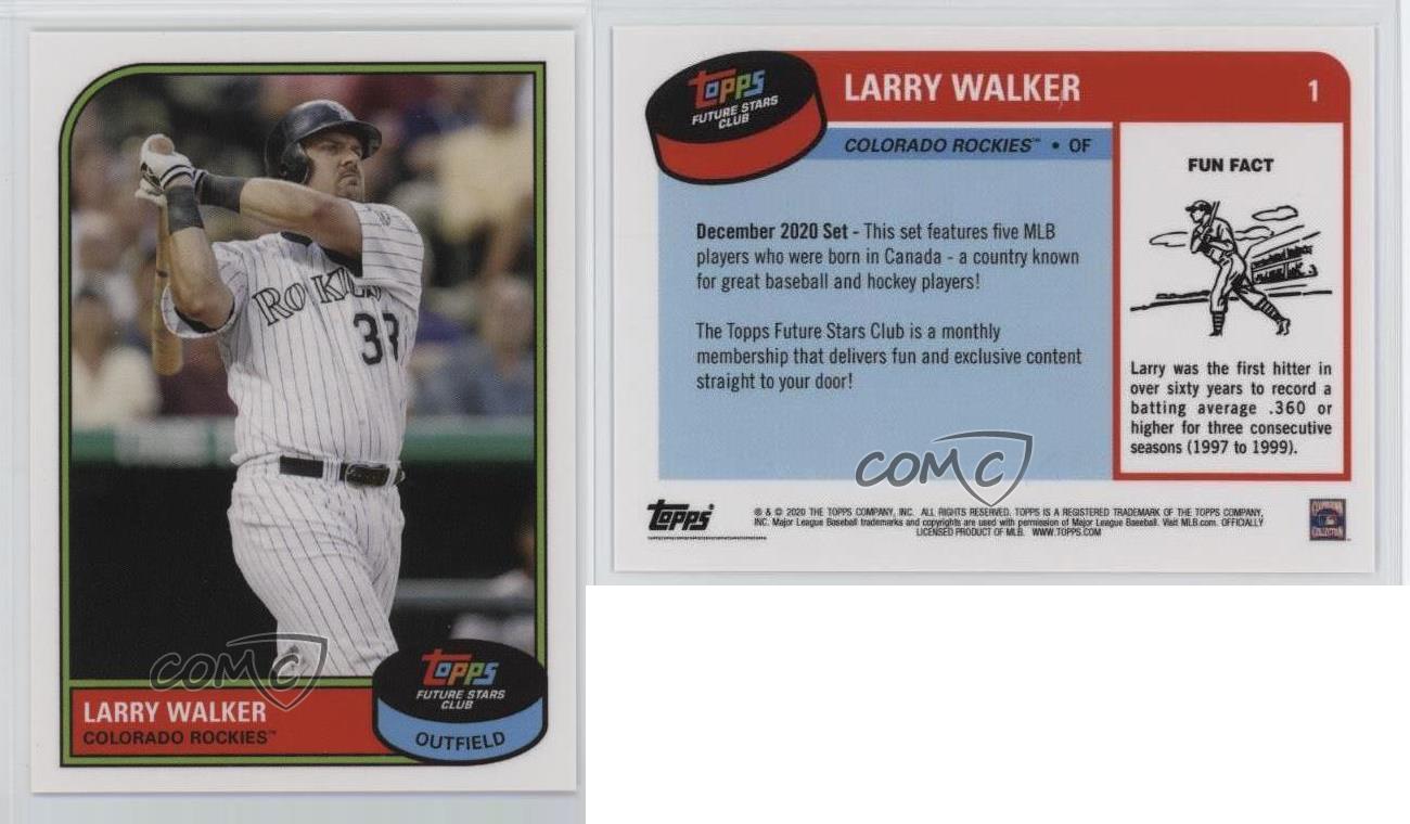 2020 Topps Future Stars Club December Larry Walker #1 HOF - Picture 4 of 4