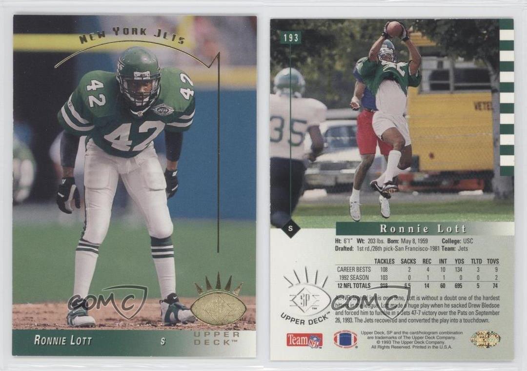 RONNIE LOTT - 1993 Upper Deck SP - #193 - Jets - $1.00 Shipping