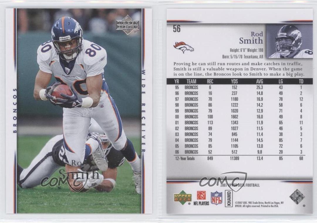 2007 Upper Deck Football Rod Smith Denver Broncos #56