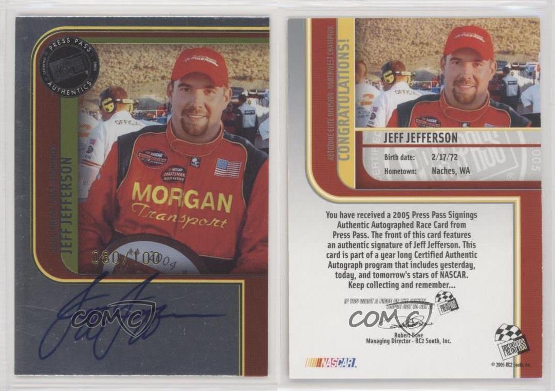 2005 Press Pass Signings Platinum /100 Jeff Jefferson Auto
