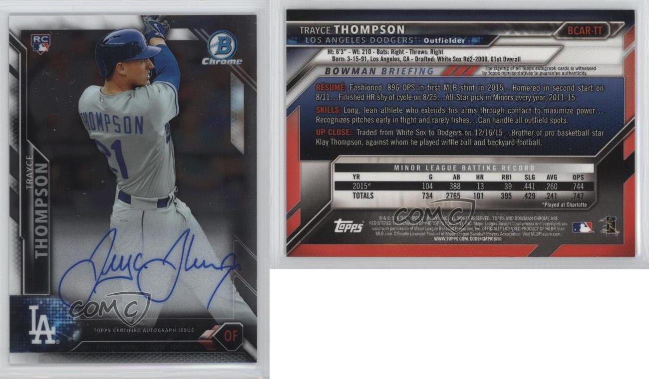 2016 Bowman Chrome Rookie Auto Trayce Thompson #BCAR-TT Auto RC