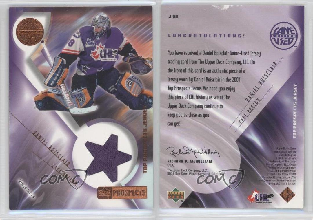 2001-02 Upper Deck CHL Prospects Game Used Edition Top Jerseys Daniel Boisclair - Picture 4 of 4