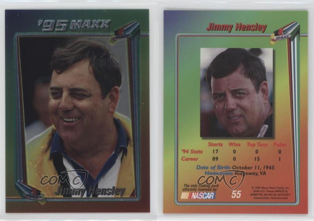 1995 Maxx Premier Plus Chromium Jimmy Hensley #55 - Picture 4 of 4