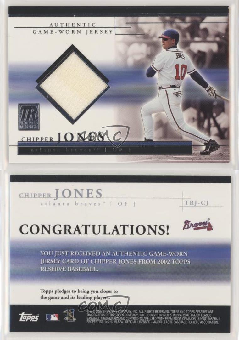 Chipper Jones Braves 2002 Topps Reserve Jersey Card TRJ-CJ MLB