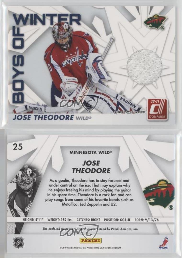 2010-11 Donruss Boys of Winter Threads Jose Theodore #25