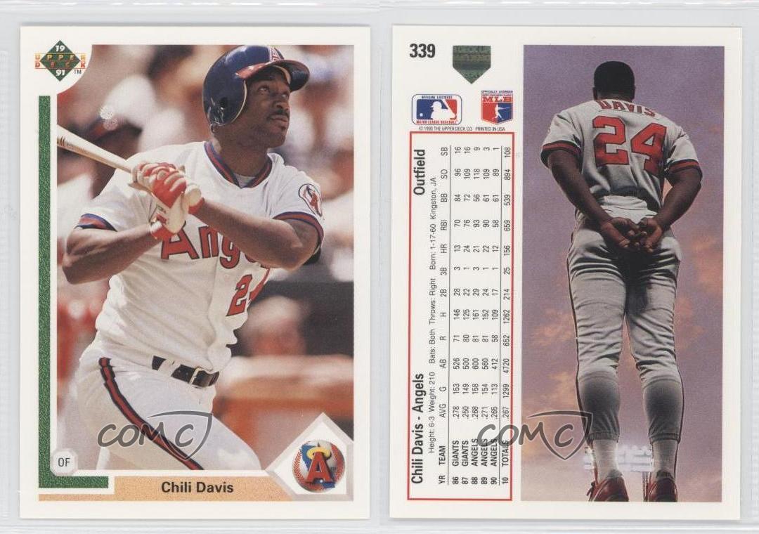 1991 Upper Deck 339 Chili Davis Los Angeles Angels Baseball Card eBay