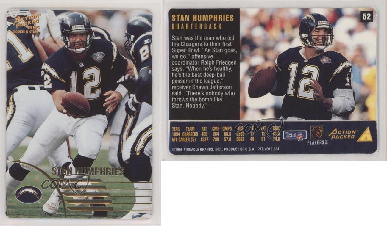 #52 Stan Humphries - San Diego Chargers - 1995 Pinnacle Football