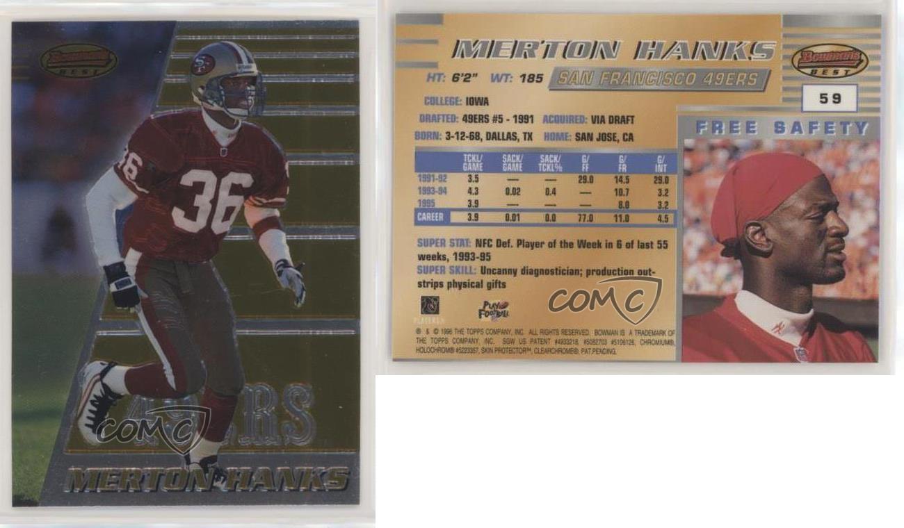 1996 Bowman's Best Merton Hanks San Francisco 49ers #59