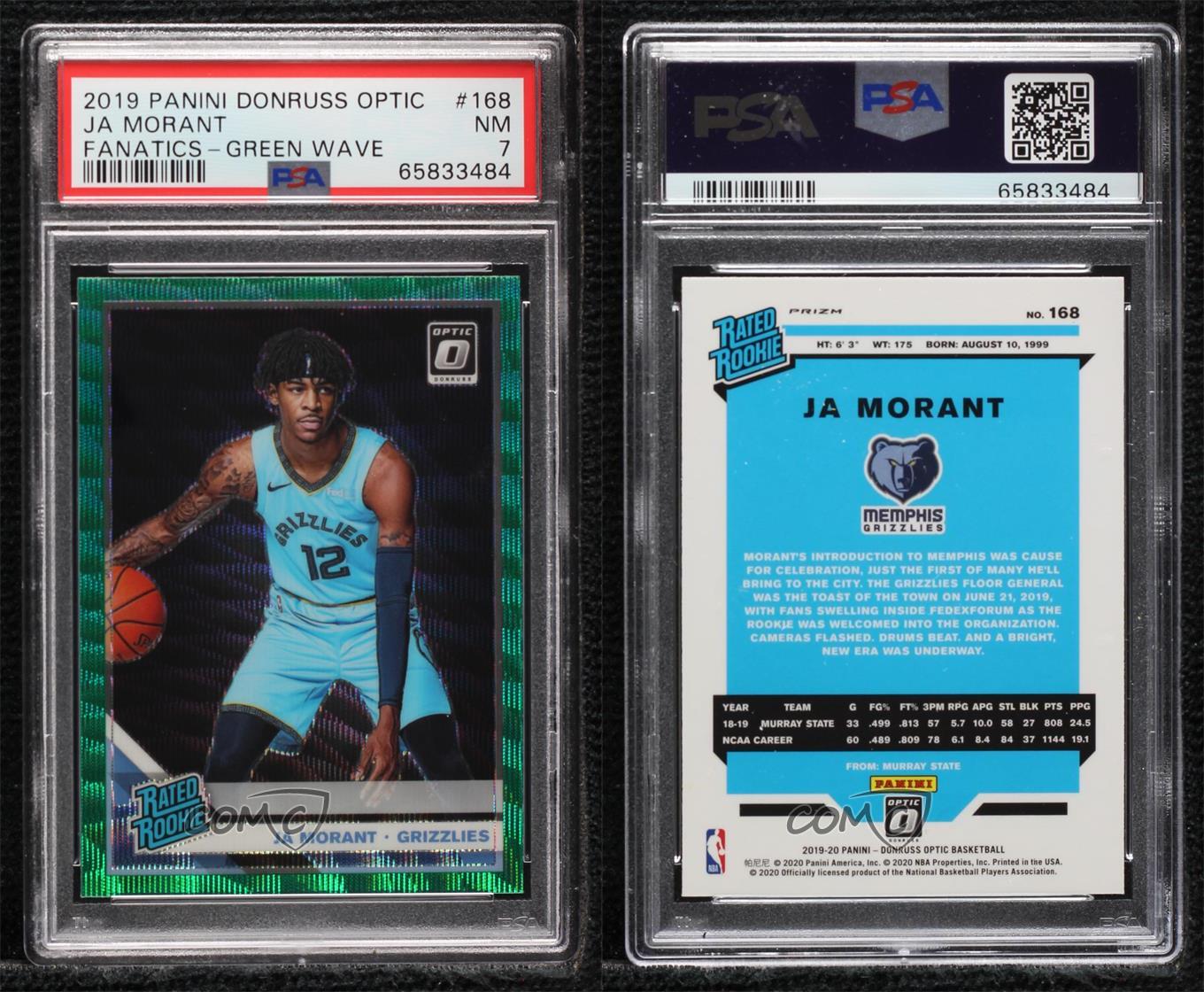 2019-20 Panini Donruss Optic - Rated Rookie Ja Morant #168 Green