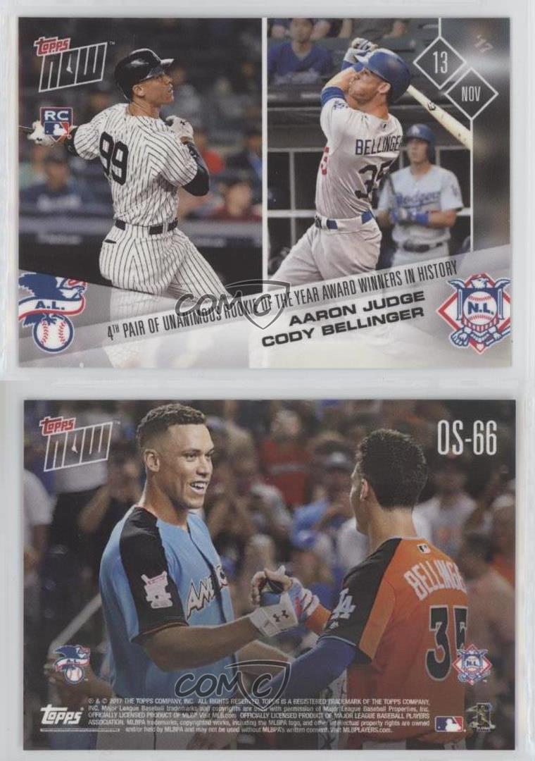 Aaron Judge Cody Bellinger 2017 Topps Now Baseball RC Rookie Card #321 SP/4589