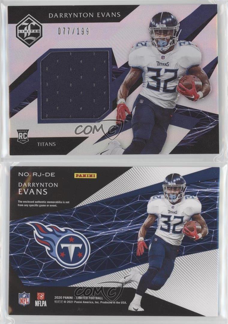 2020 Panini Immaculate Rookie Eye Black Jersey Darrynton Evans RC #REB-35  EX /99