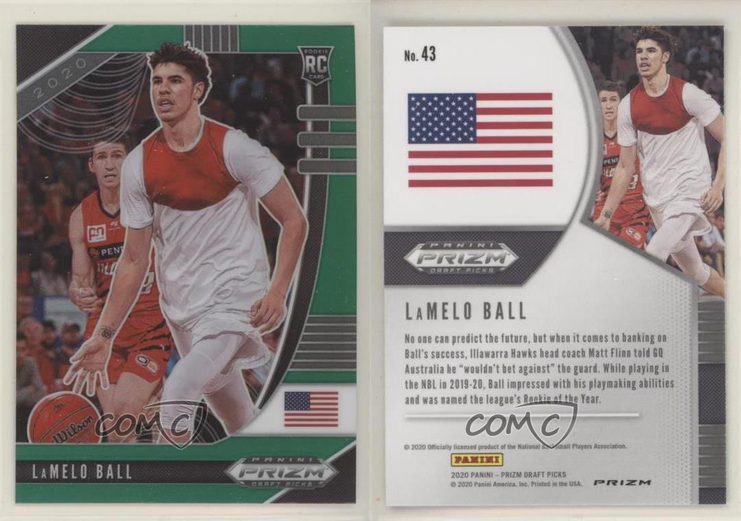 2020-21 Panini Prizm Draft Picks Green Lamelo Ball #43 Rookie RC | eBay