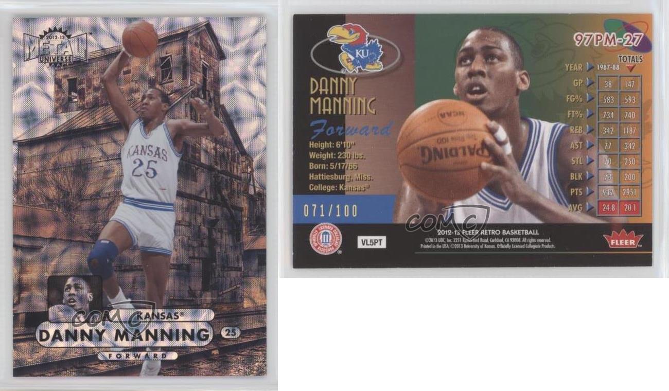 2012-13 Fleer Retro 1997-98 Metal Universe Gemme Preziose /100 Danny Manning - Foto 3 di 3