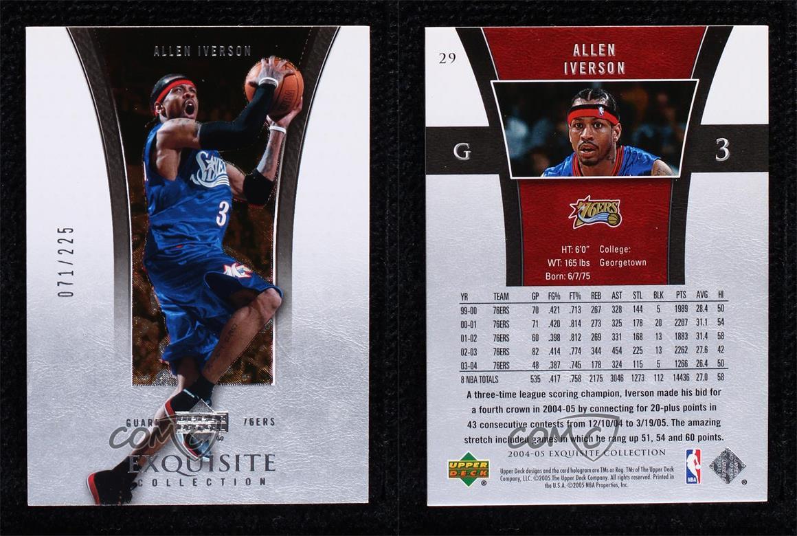 2004-05 Upper Deck Exquisite Collection /225 Allen Iverson #29 HOF - Bild 3 von 3