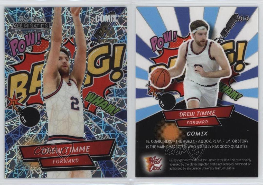 2021-22 Wild Card Alumination Comix Holo-Lux Orange/Yellow Lazers /10 Drew Timme - Bild 3 von 3