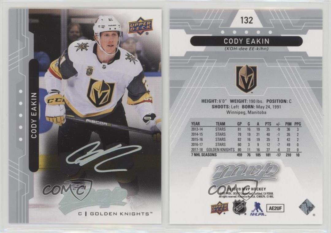 2018-19 Upper Deck MVP Super Script /25 Cody Eakin #132 - Picture 4 of 4