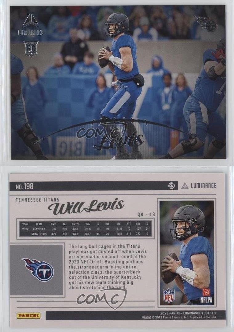 2023 Panini Luminance Rookie Will Levis #198 Rookie RC - Bild 3 von 4
