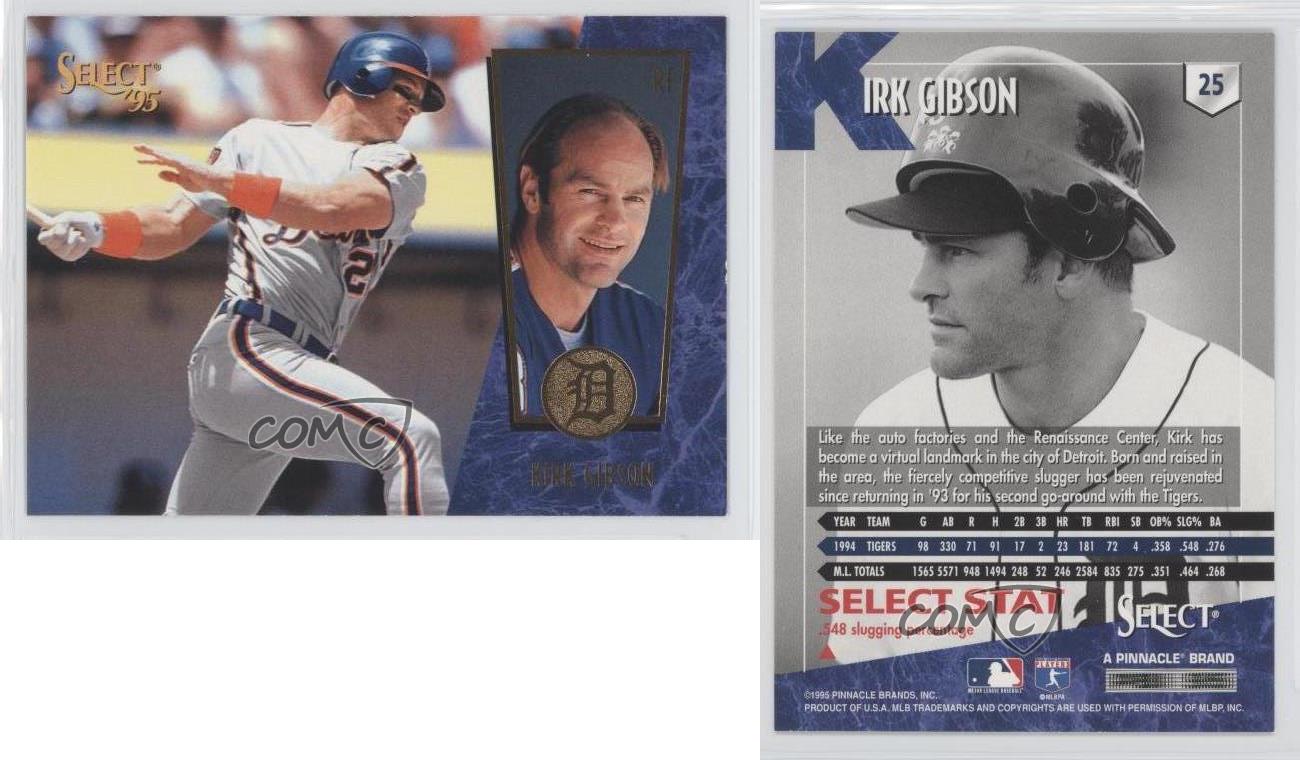 1995 Select 25 Kirk Gibson Detroit Tigers Baseball Card eBay