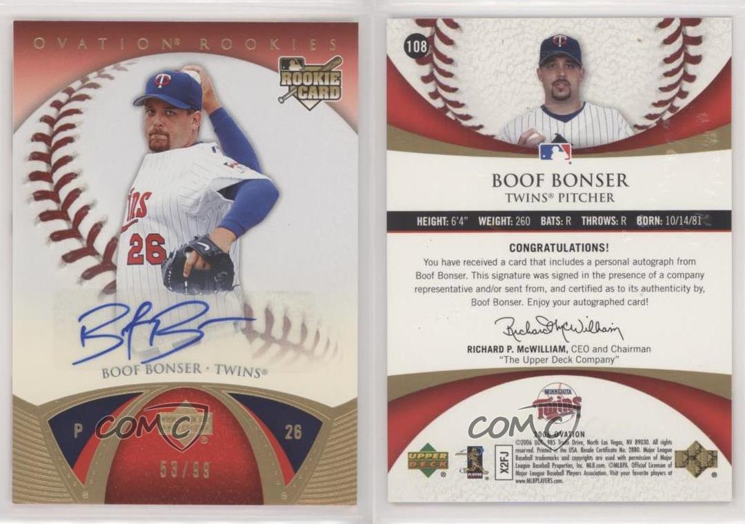 2006 Upper Deck Ovation Rookie Auto /99 Boof Bonser #108 Auto - Bild 3 von 3