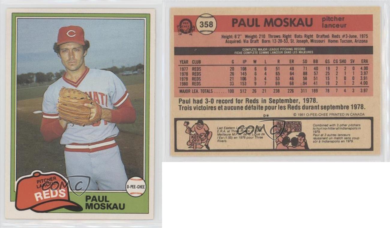 1981 O-Pee-Chee - White Back #358 Paul Moskau