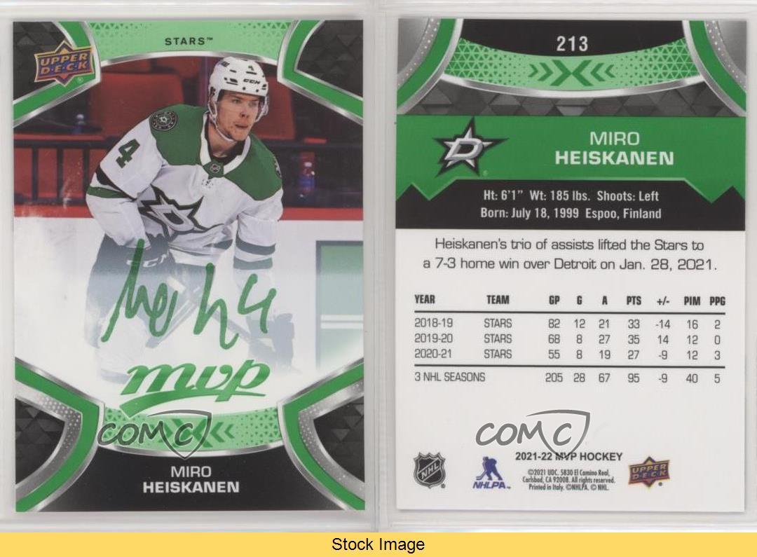 2021-22 Upper Deck MVP Green Script Miro Heiskanen #213