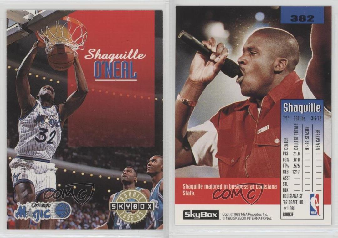 199293 Skybox 382 Shaquille O'Neal Orlando Magic RC