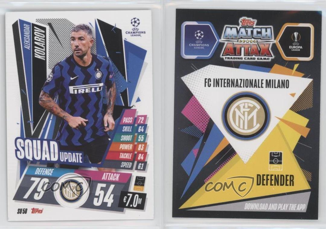 2020-21 Topps Match Attax UCL Extra Squad Update Aleksandar Kolarov #SU58 - Picture 3 of 4
