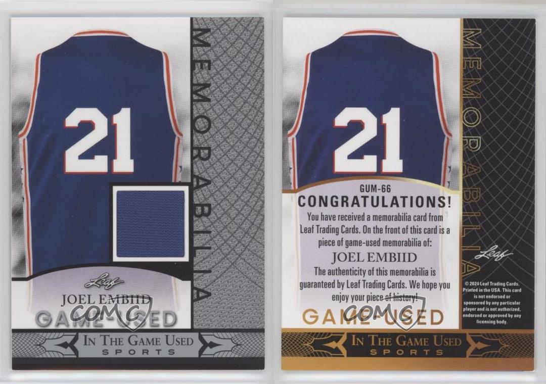 2024 Leaf ITG Used Sports Game Memorabilia Retail Mega Box Silver Joel Embiid