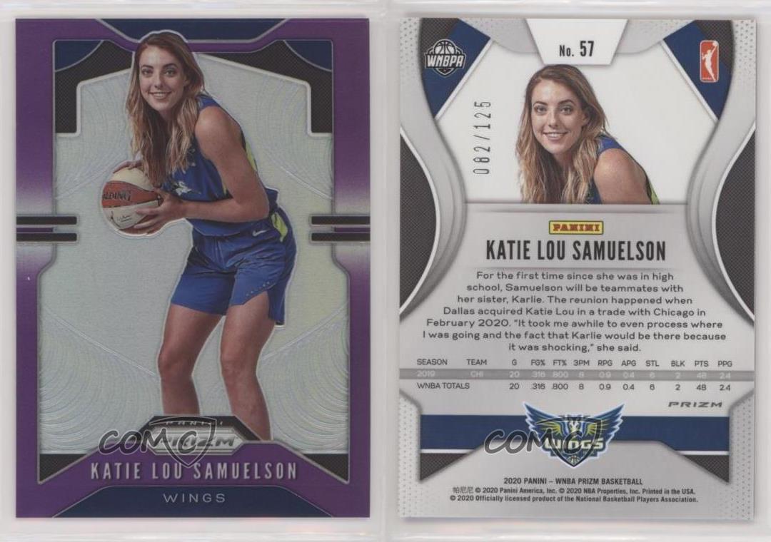 2020 Panini Prizm WNBA Purple Prizm /125 Katie Lou Samuelson #57 - Picture 3 of 3