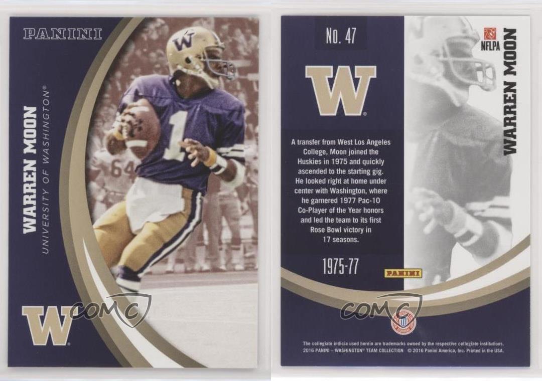 : Warren Moon football card (Washington Huskies) 2016