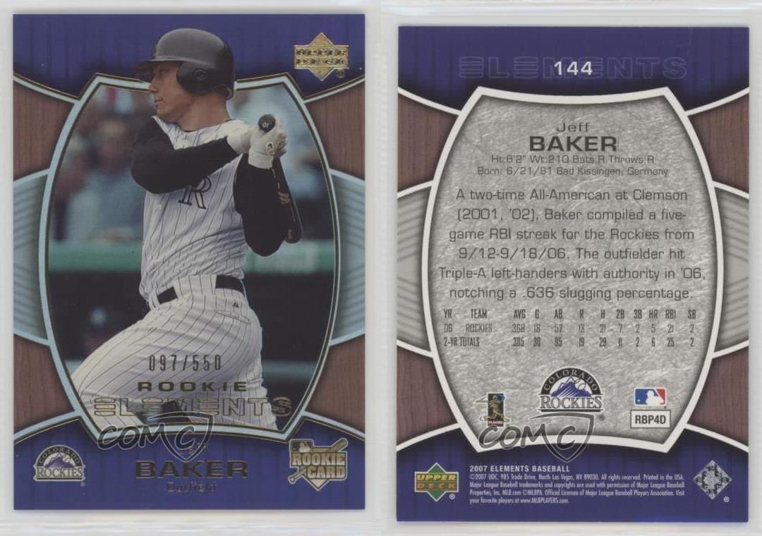 2007 Upper Deck Elements Rookie Elements /550 Jeff Baker collection #144