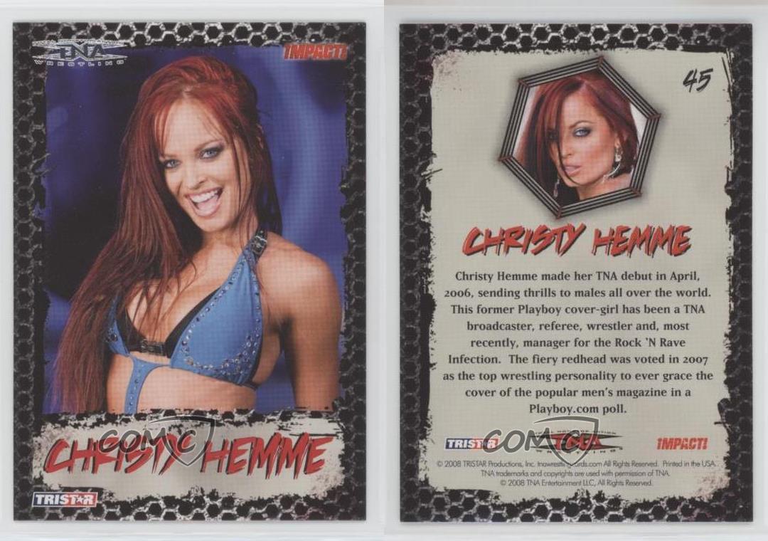 Christy Hemme Signed 2008 TriStar TNA Card #45 Impact Wrestling WWE Diva Auto'd 
