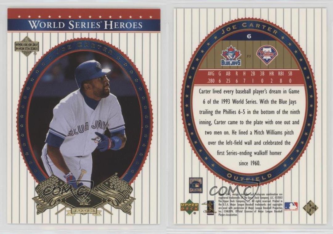 2002 Upper Deck World Series Heroes #6 Joe Carter - NM-MT