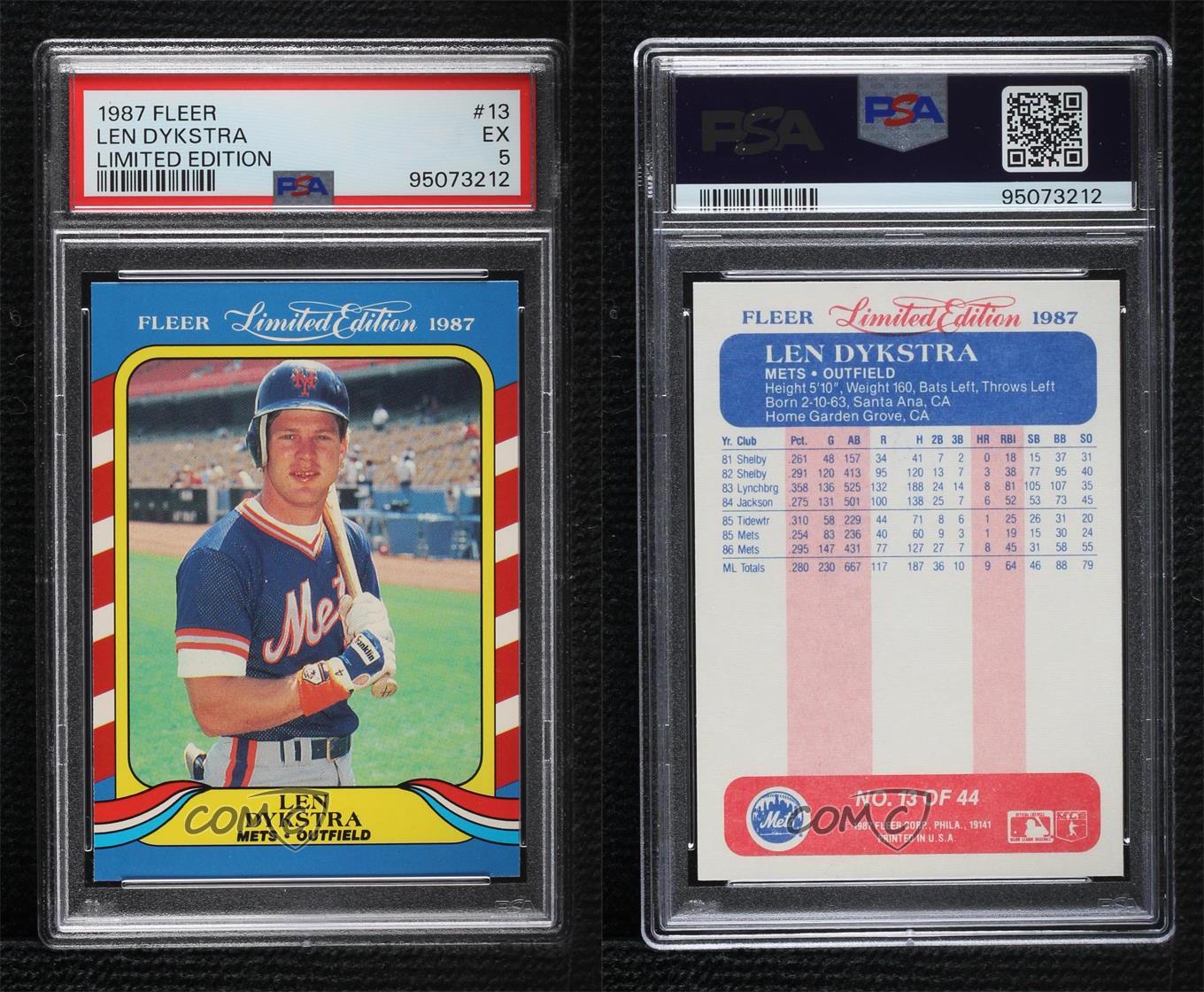 1987 Fleer Limited Edition Baseball Superstars - #13 Lenny Dykstra