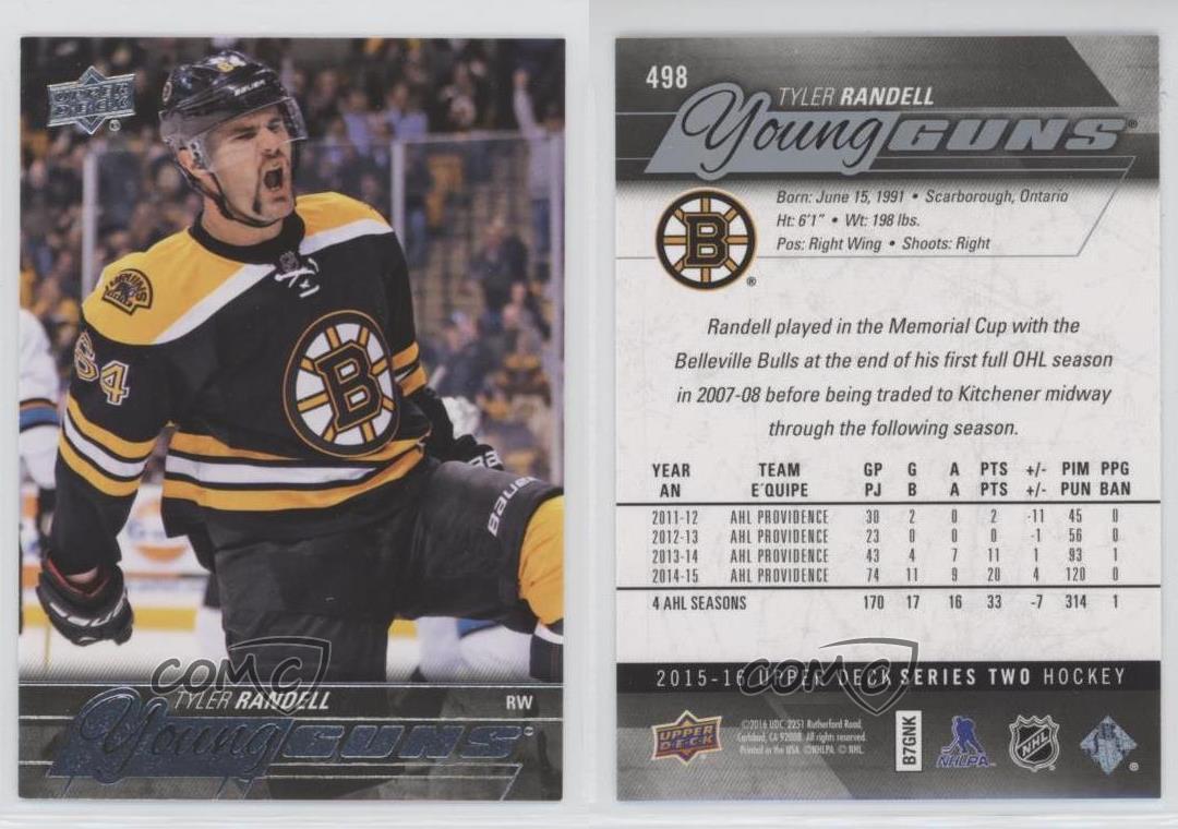 2015-16 Upper Deck Young Guns Tyler Randell #498 Rookie RC