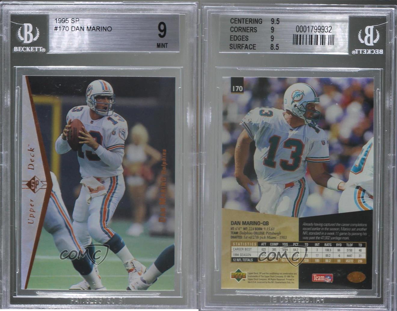 1995 Sp Dan Marino 170 Bgs 9 Hof Ebay 1995 Sp Dan Marino 170 Bgs 9 Hof Ebay