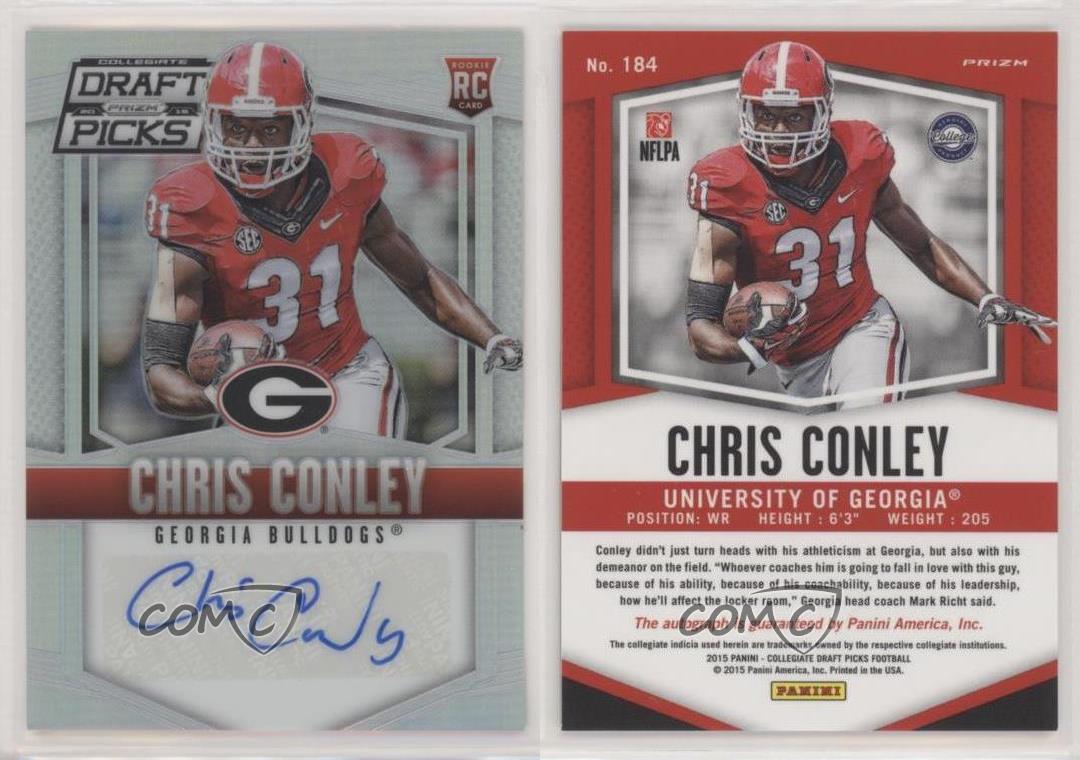 2015 Panini Prizm Collegiate Draft Picks Silver Chris Conley #184 Rookie Auto RC - Picture 3 of 3