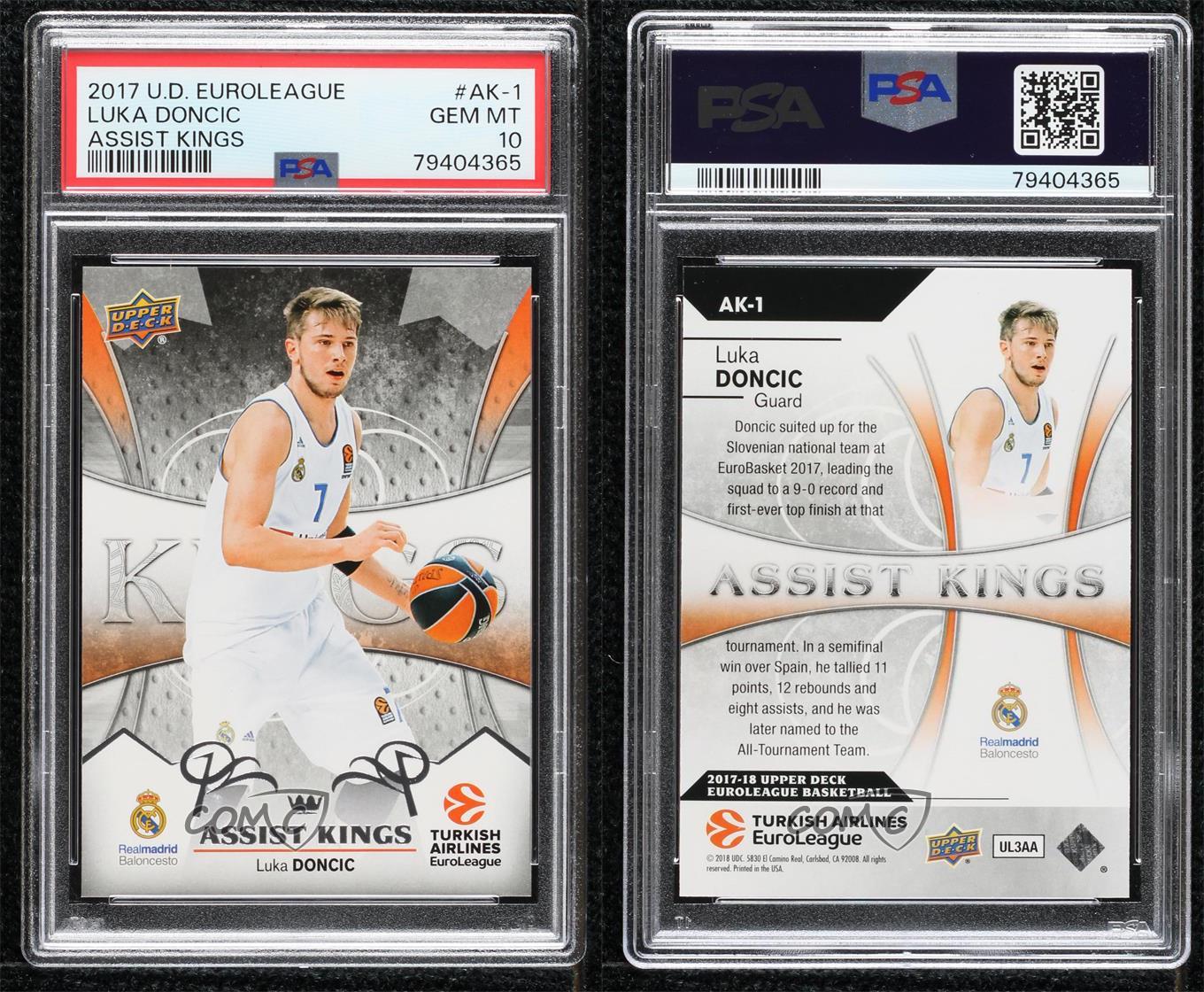 2017-18 Upper Deck Euroleague Assist Kings Luka Doncic #AK-1 PSA 10 GEM MT