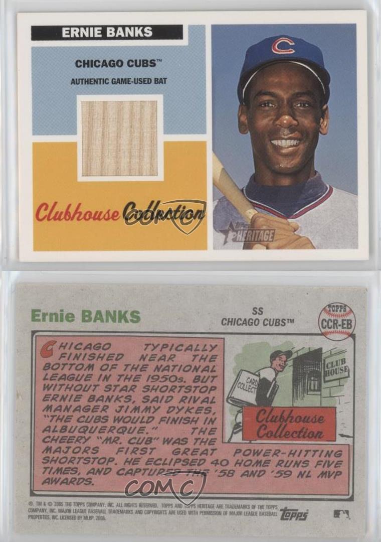 2005 Topps Heritage Clubhouse Collection Relics Ernie Banks #CCR-EB HOF - Bild 3 von 3