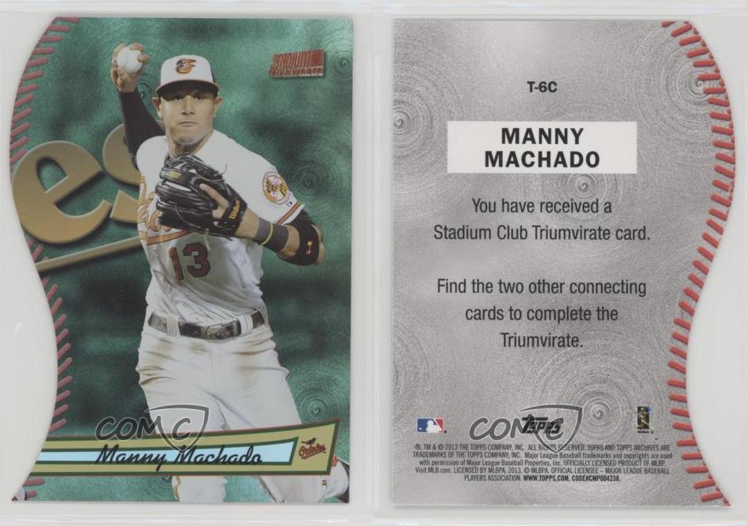 2013 Topps Archives 1998 Stadium Club Triunvirate Manny Machado #T-6C Rookie RC - Imagen 4 de 4