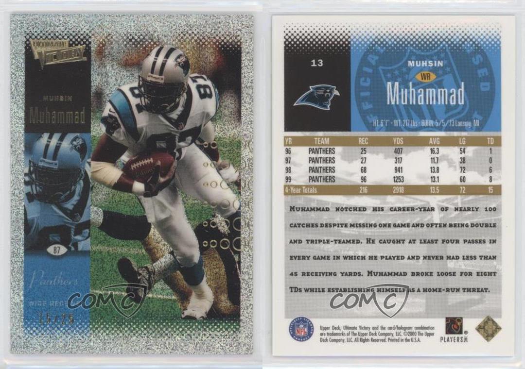 2000 Upper Deck Ultimate Victory Parallel 25/25 Muhsin Muhammad #13 Football Card