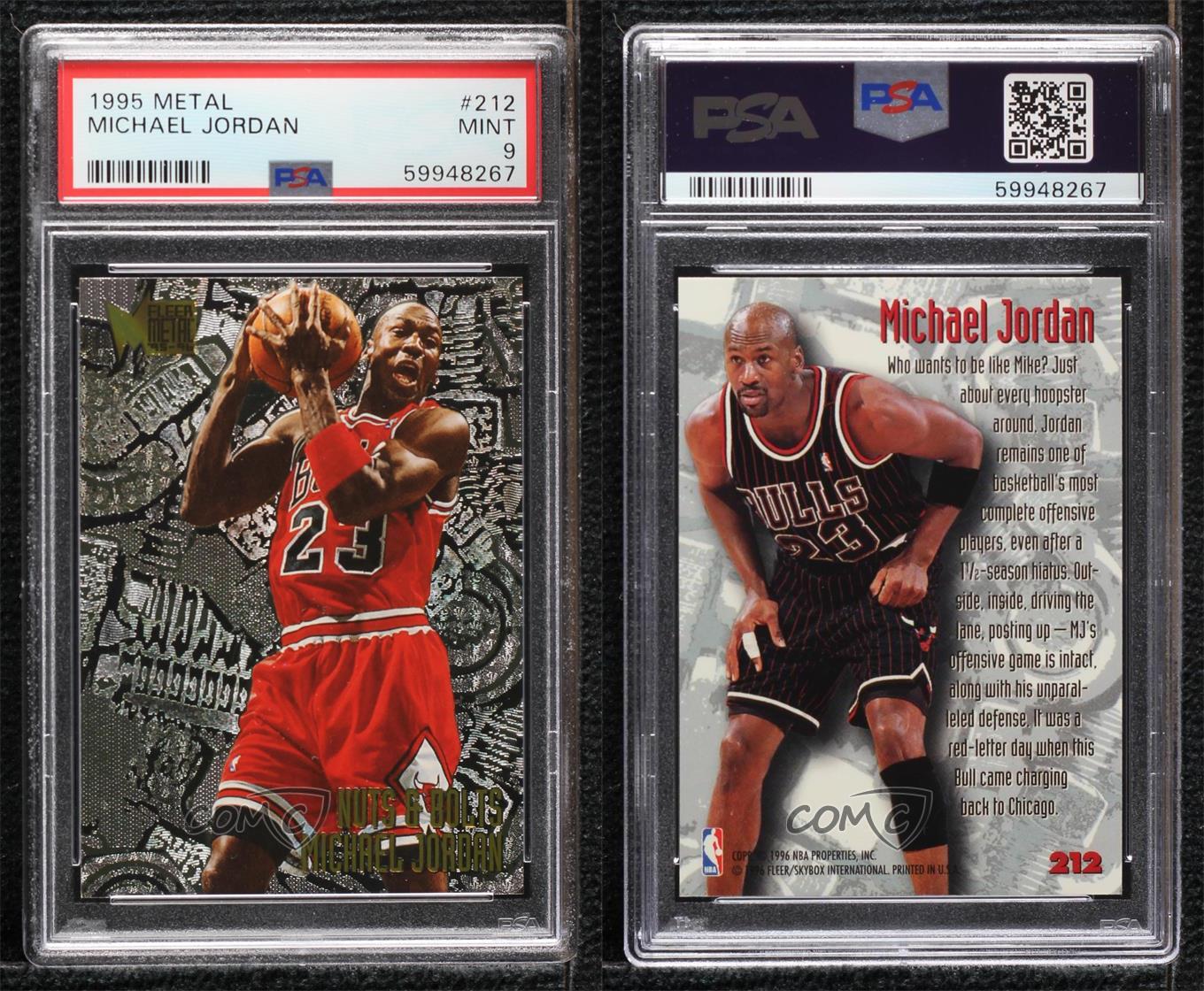 1995-96 Fleer Metal Michael Jordan #212 PSA 9 MINT HOF
