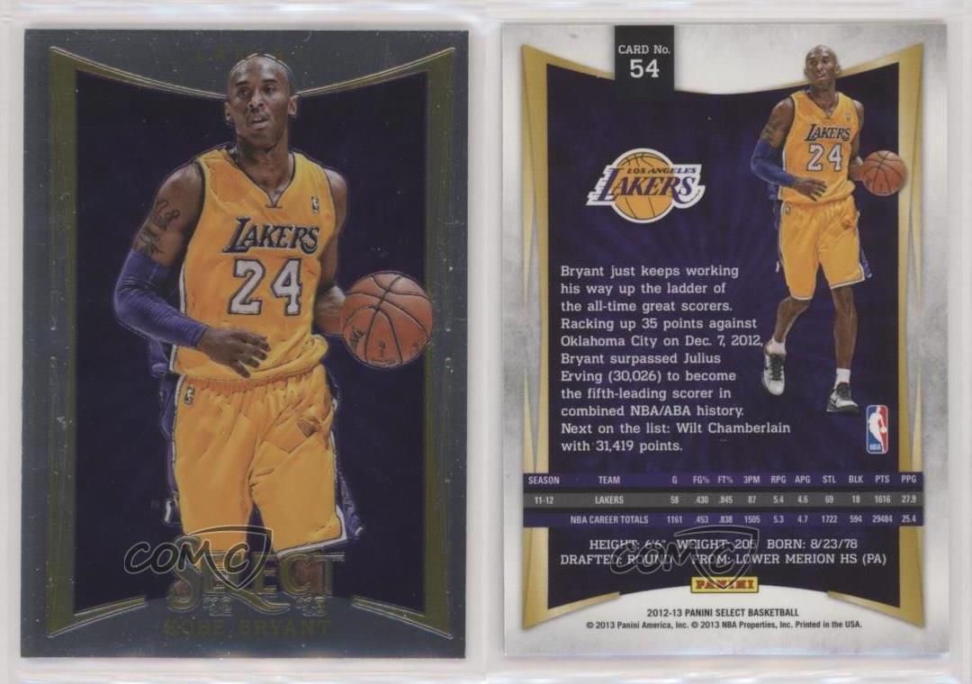 2012-13 Panini Select Kobe Bryant #54 HOF | eBay