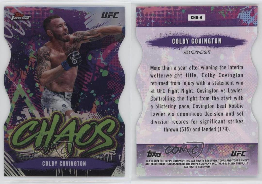 2024 Topps Finest UFC Chaos Die-Cut Refractor /75 Colby Covington #CHA-4 - Bild 3 von 3