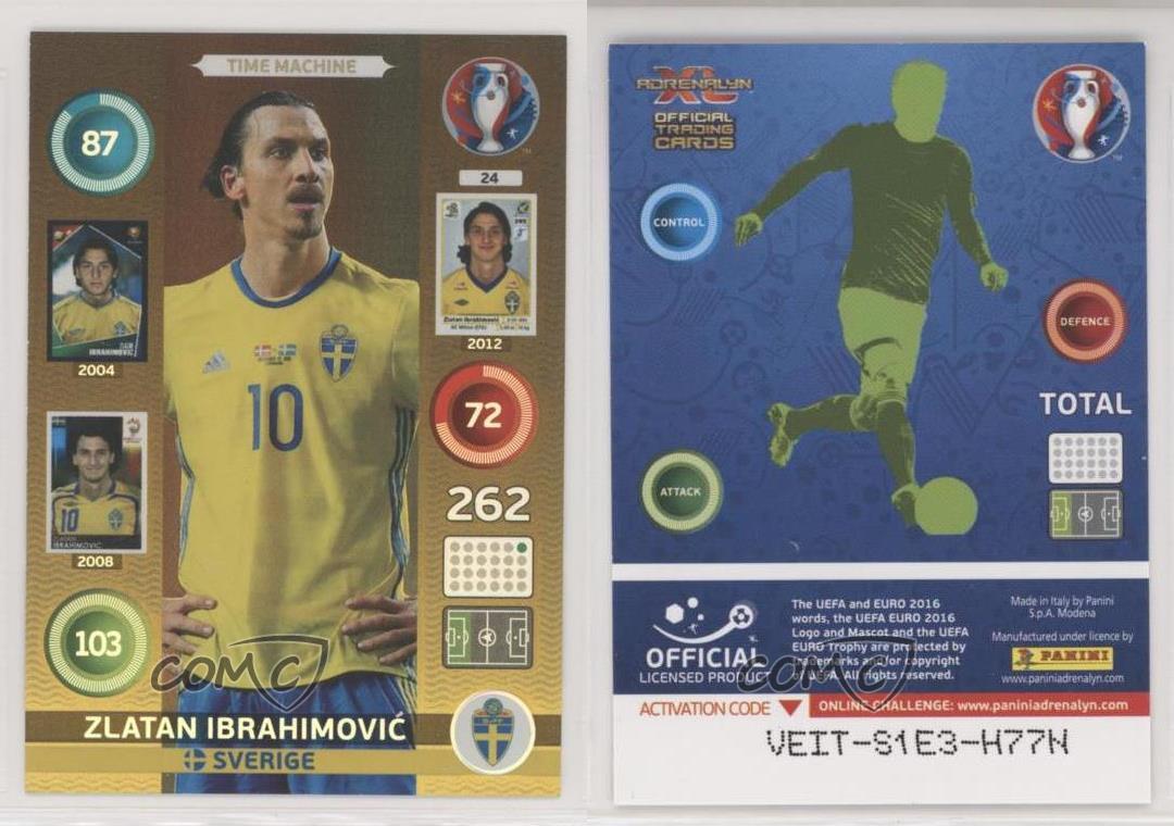 2016 Panini Adrenalyn XL UEFA Euro 2016 Time Machine Zlatan Ibrahimovic #24  | eBay