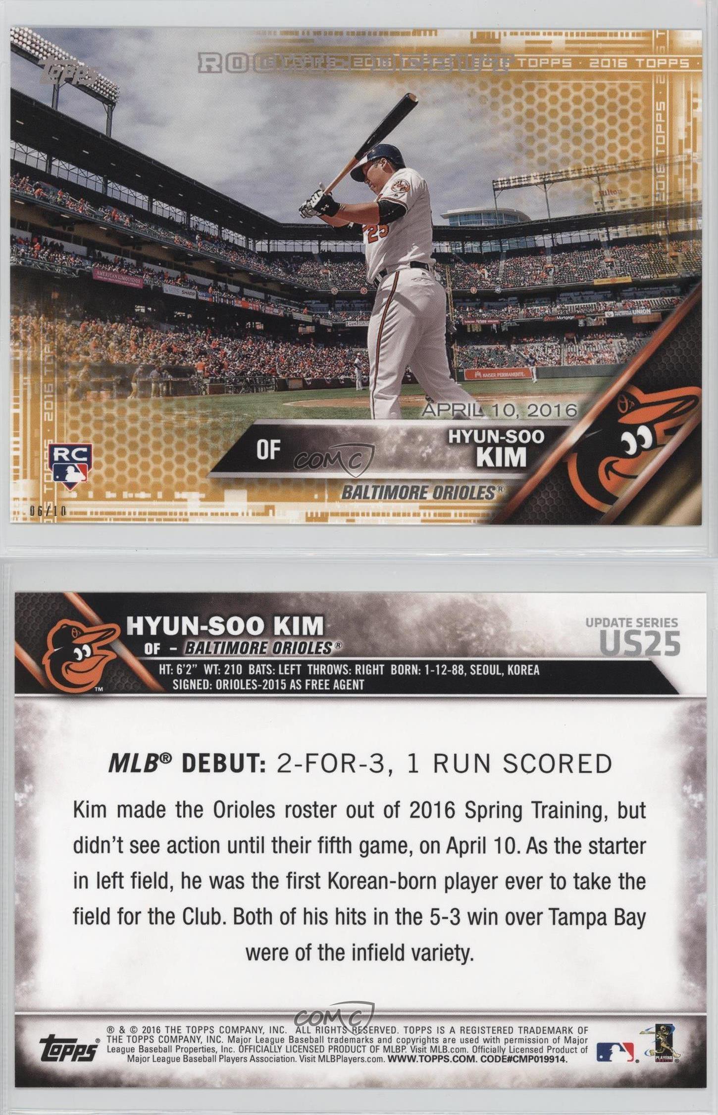 2017 Topps Now Card #OD-5: Baltimore Orioles Hyun Soo Kim