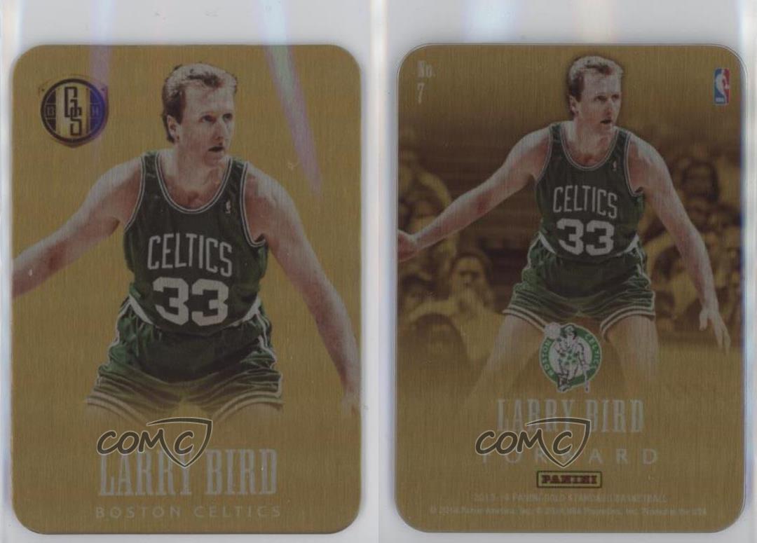 Larry Bird 2013-14 Gold Standard Black Gold Threads Prime Game Used Jersey  /49
