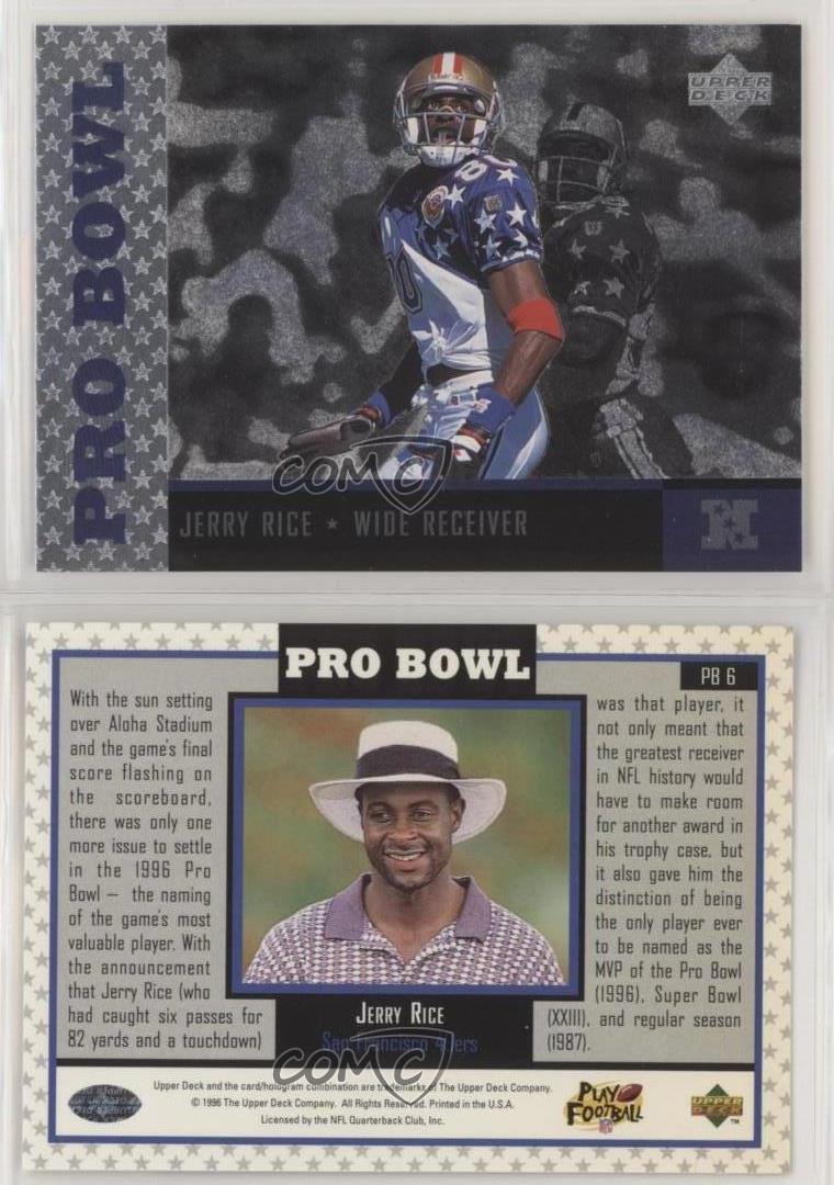 1996 Upper Deck Pro Bowl #PB6 Jerry Rice San Francisco 49ers Football Card