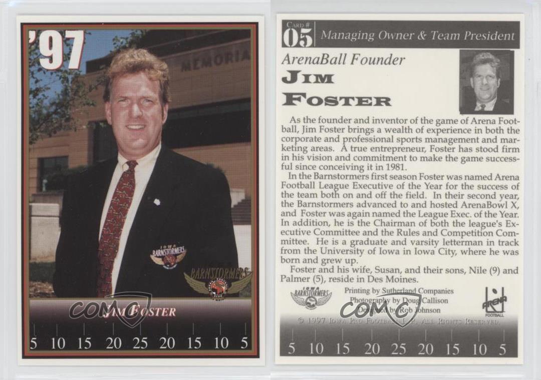 1997 Iowa Barnstormers Team Issue Jim Foster #05
