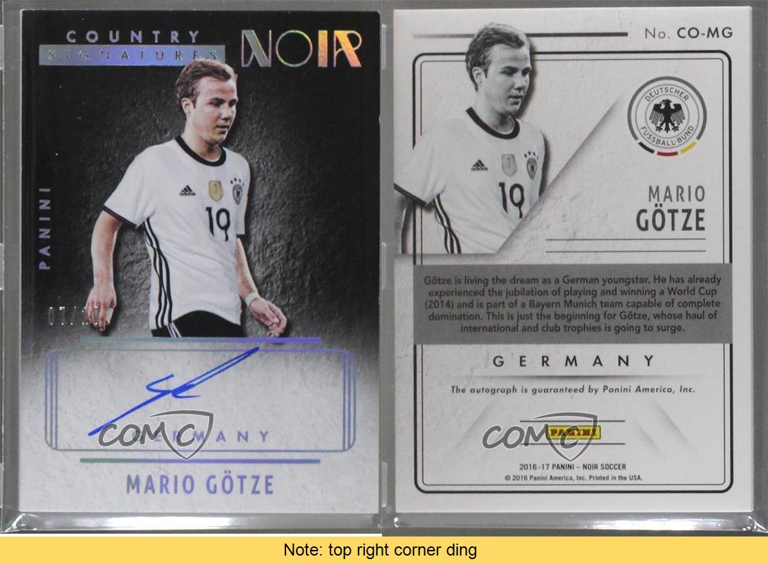 16 17 Panini Noir Country Signatures Platinum 10 Mario Gotze Co Mg Auto Ebay